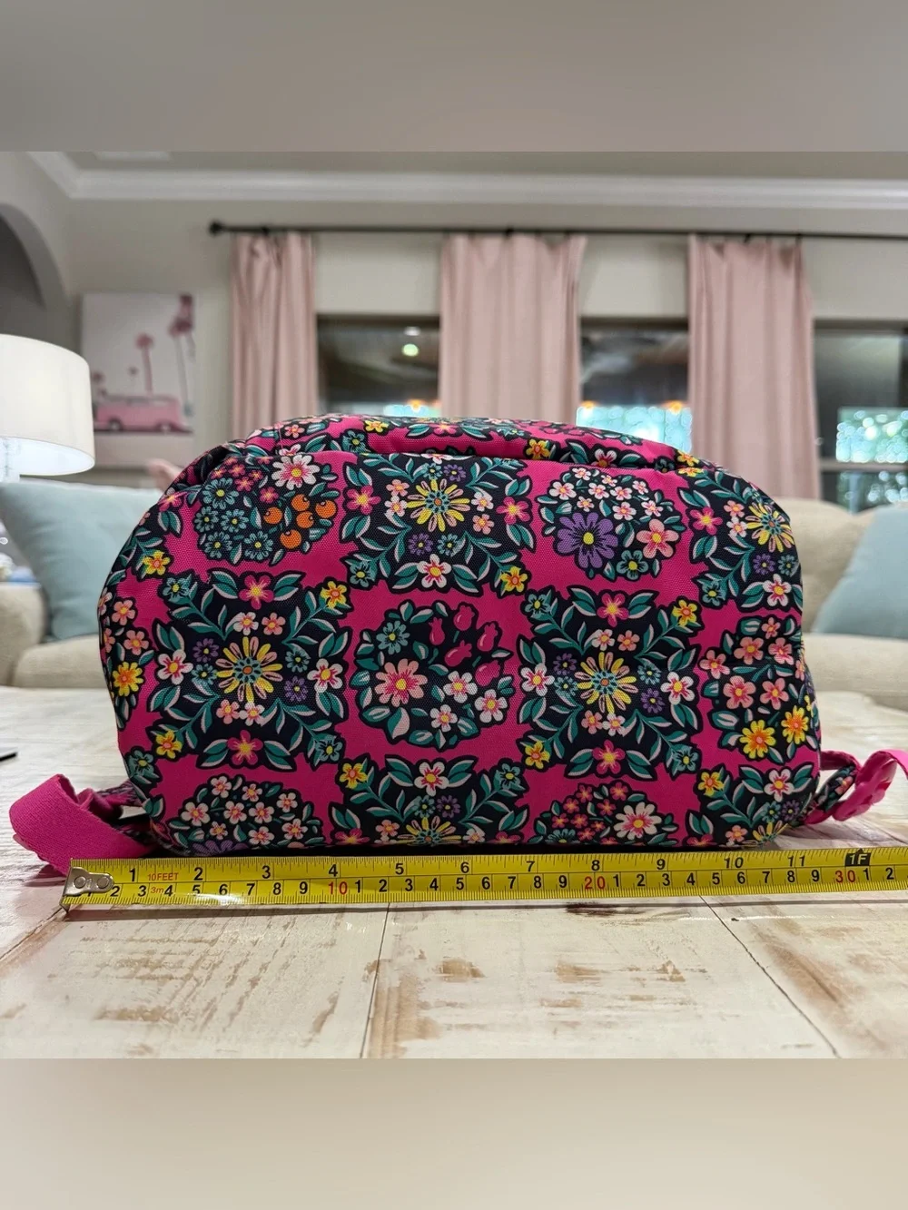 Vera Bradley Lighten Up Grand Backpack Pink Kaleidoscope Rosettes Hot Pink Bag